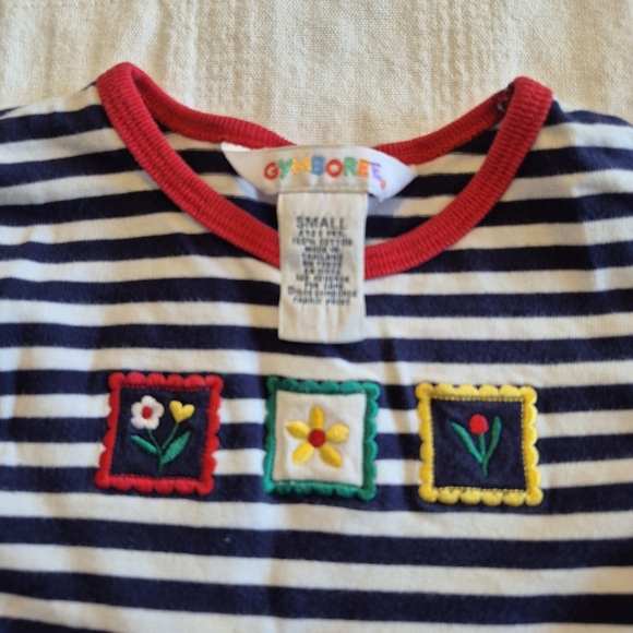 Gymboree girls size small 2-3 years Vintage blue postage stamp design dress VGUC - Picture 2 of 4